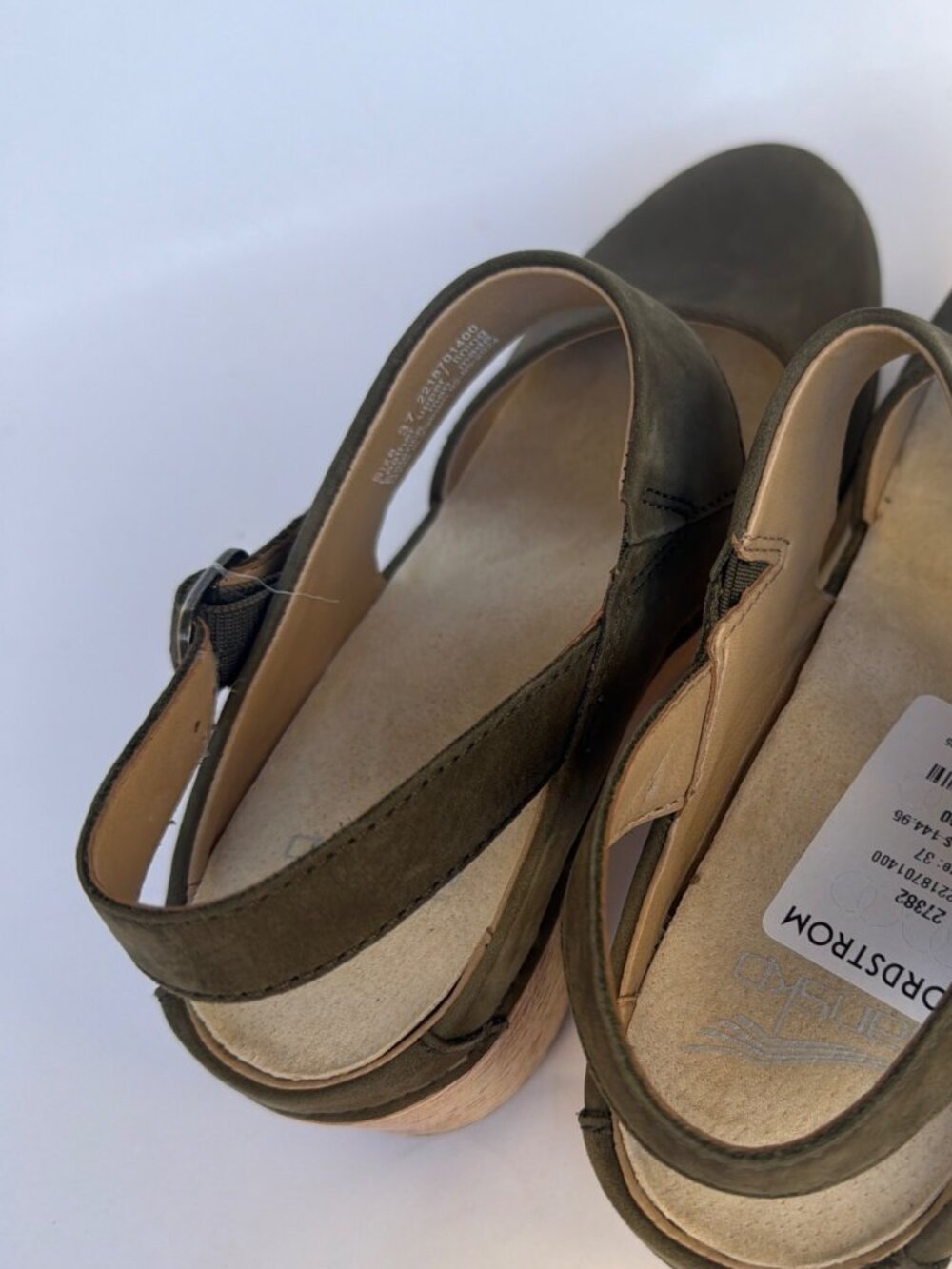 Dansko Lucia Platform Pumps Slingback Closed-Toe Sandals Ivy Green Size 37 - Picture 13 of 13